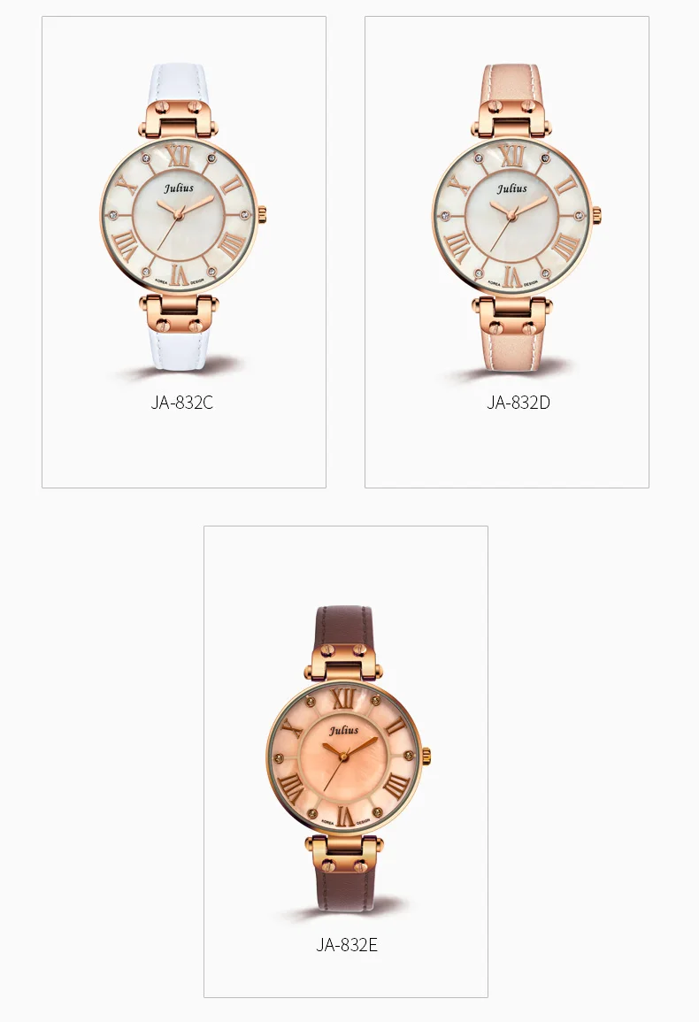 Новинка года Julius серебряные часы женские кварцевые часы из нержавеющей стали брендовые ультра тонкие женские часы Позолоченные Whatch Relogio JA-832