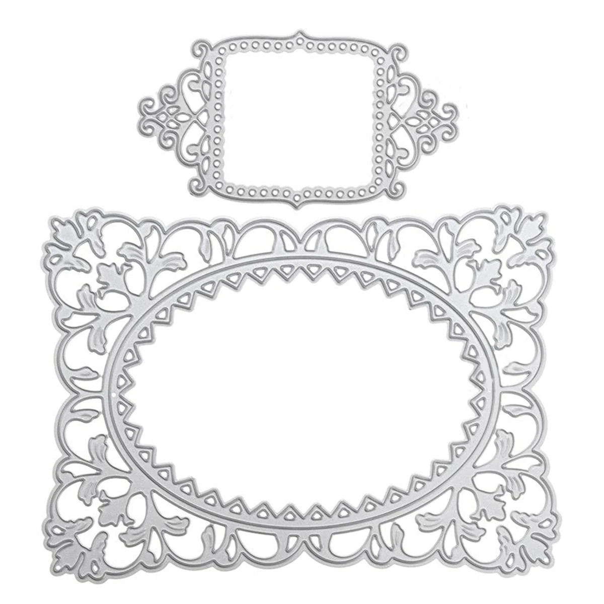JX-LCLYL 1pc 102*140mm Flower Border Metal Cutting Dies Stencil Scrapbooking Album Card Embossing Craft