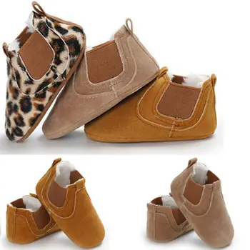 

Autumn Newborn Baby Girl Soft Sole Leather Crib Shoes Anti-slip Sneaker Prewalker 0-18M Casual Winter Baby Cotton Shoes