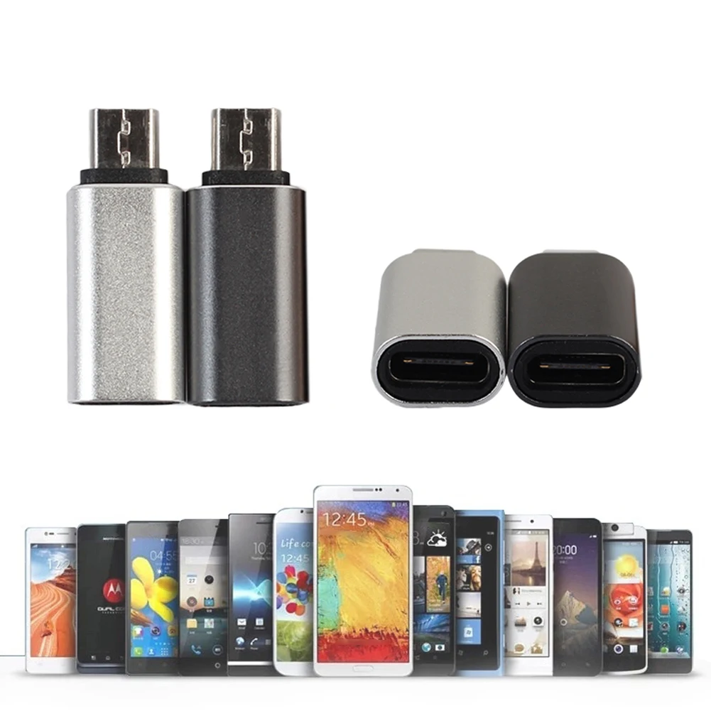 

2Pcs Reversible Type C Female to Micro USB Male Converter Adapter Charging Data Sync Connector USB-C Type-C Cable Cord Converter