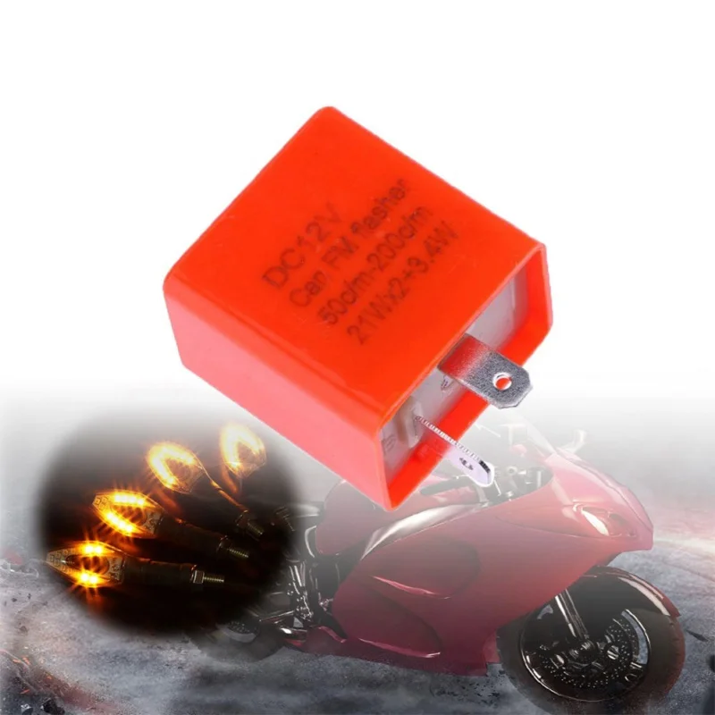 12V 2 Pin Adjustable Frequency LED Flasher Relay Turn Signal Blinker Indicator Motorcycle Accessories