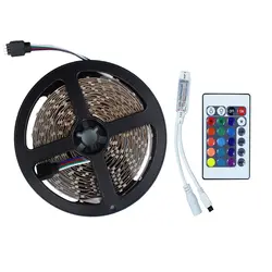 RGB LED Свет Прокладки 12 В 5 М 300 Светодиодов SMD 3528 Диод лента Мини 24 ключи пульт дистанционного управления Высокое Качество Гибкие СВЕТОДИОДНЫЕ Ленты огни