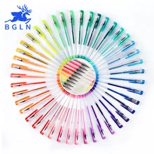 Bgln 24/48/60/100 cores gel caneta conjunto recargas gel tinta caneta metálico pastel neon glitter esboço desenho cor caneta arte papelaria