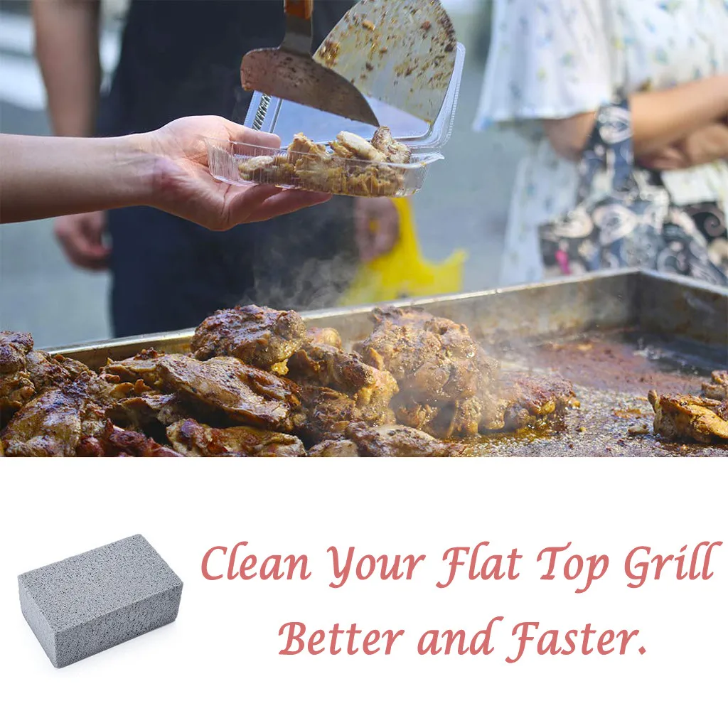 

3Pc BBQ Cleaning Brick Stone Cleaner Non Slip Grilling Cleaning Bricks BBQ De-scaling Bricks for Removing Stains BBQ @40