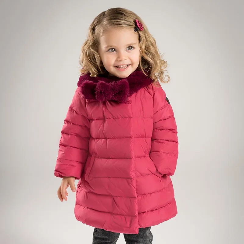 DB6091 dave bella/Зимний пуховик для маленьких девочек детское белое пуховое пальто с подкладкой детская верхняя одежда с капюшоном