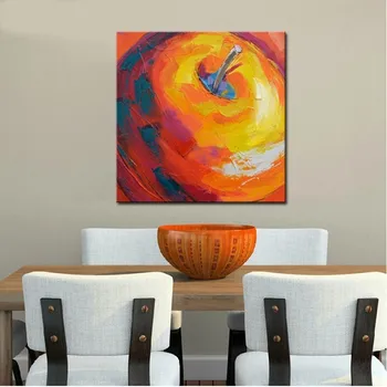 

Hand painted canvas oil paintings apple picture modern oil painting wall Art for home living room decoration oil painting