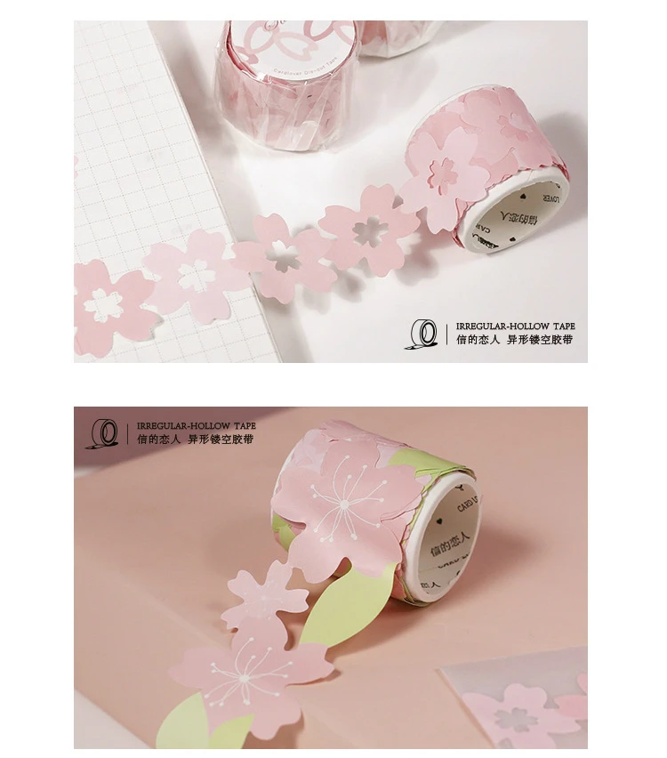 25/35mm розовый Cherry Blossom полые Васи Ленты Kawaii DIY декоративные клейкой ленты Стикеры Скрапбукинг журнал поставок