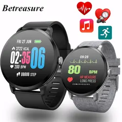 Betreasure Bluetooth Smart часы Для женщин IP67 Водонепроницаемый закаленное Стекло активности Фитнес трекер монитор сердечного ритма Для мужчин Smartwatch