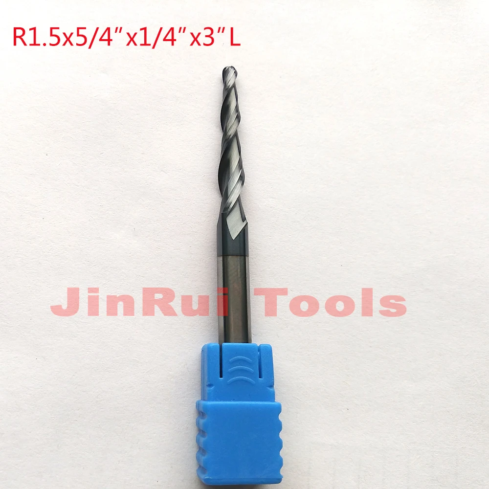 Концевые фрезы R1.5x5/4 &quotx1/4" x 3 "-2F HRC55 вольфрамовые сферические с покрытием из