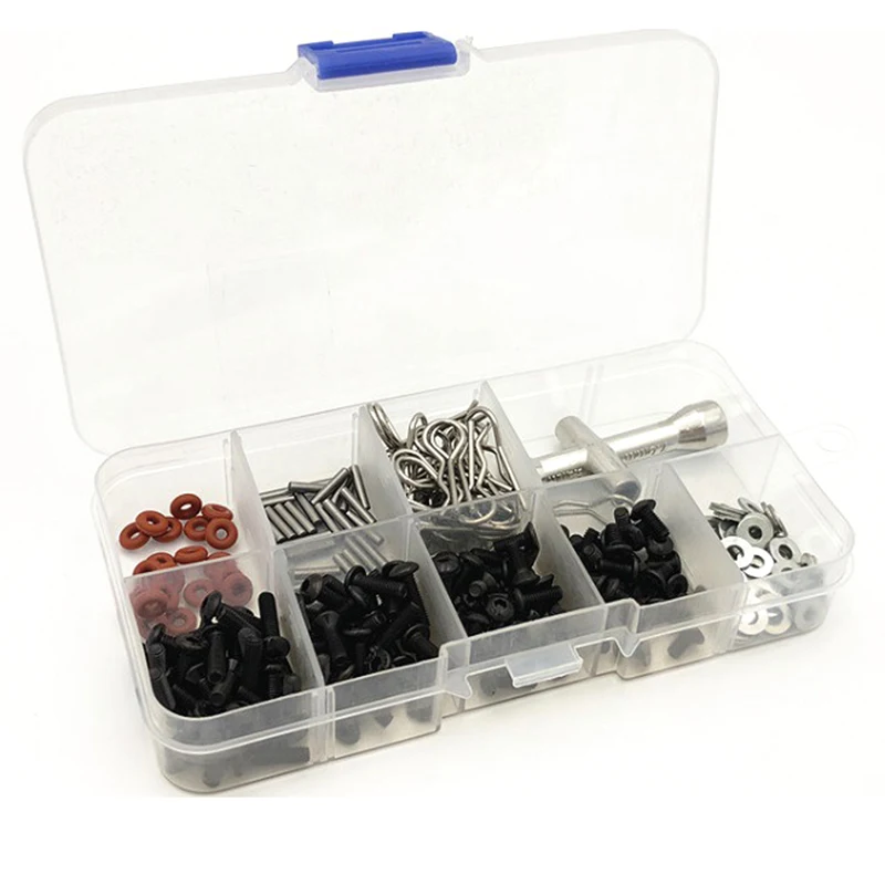 

GTBL Plastic Box For Body Clips Screws M3 M6 M8 M10 M12 Small Cross Sleeve 80132 Pins O-Ring Washer For Rc Car Remote Control