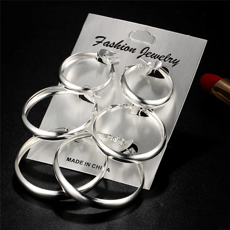 Если вы мода геометрический большой круглый Комплект сережек для женщин Винтаж негабаритных микс Золото Серебро Цвет Brincos новая серьга ювелирные изделия - Окраска металла: EJLA62025