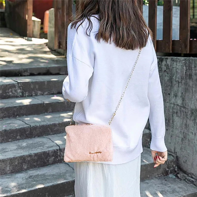 

Fashion Lady Chain Slung Mobile Phone Purse Shoulde children's plush backpack sac a dos enfant kawaii girls student bag Gift A1