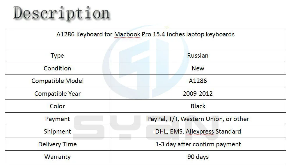 A1286 Клавиатура для ноутбука Macbook pro 15,4 дюймов ноутбук MB985 MB986 MC371 MC372 MC373 MC721 MC723 MD103 MD104 клавиатуры 2009-2012