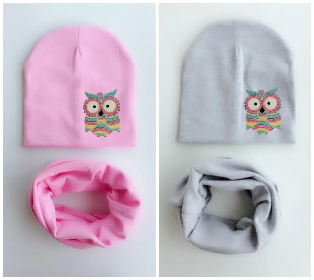 

1 Set Autumn Winter Crochet Baby Hat Girl Boy Beanie Cap Children Hats Toddler Kids Hat Scarf Collars,gorros owl invierno