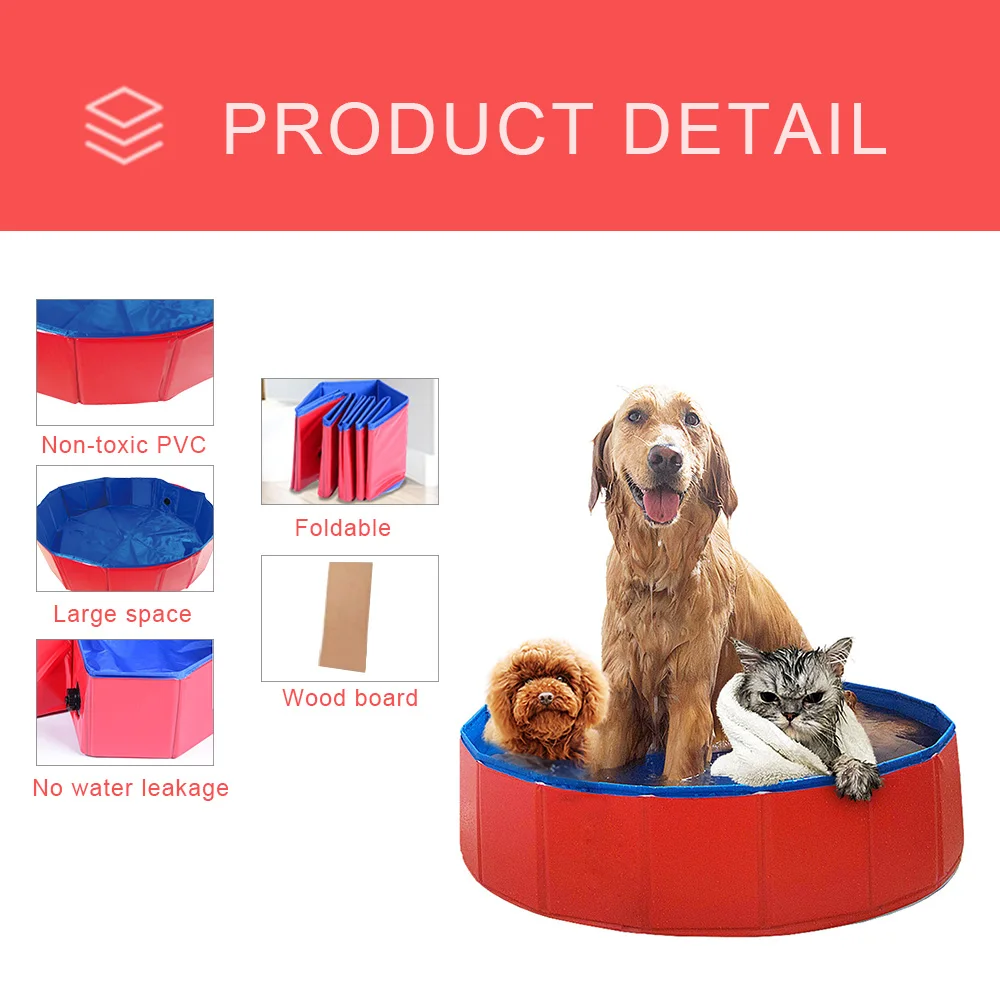 New 1pc Foldable Dog Pool Pet Bath Swimming Tub Collapsible Bathing Pool for Dogs Cats Kids Dog Pool