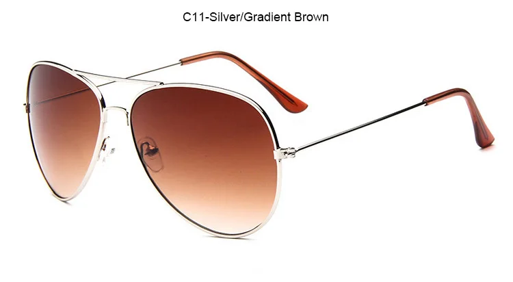 Классические солнцезащитные очки пилота, мужские ретро металлические солнцезащитные очки, тонкие дужки, фирменный дизайн, солнцезащитные очки в ружейной оправе, серые линзы - Цвет линз: C11