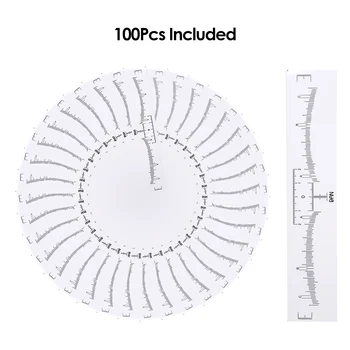 

100Pcs Disposable Eyebrow Ruler Sticker Eyebrow Positioning Grooming Measurement Eyebrow Guide Ruler Permanent Tattoo Stencil