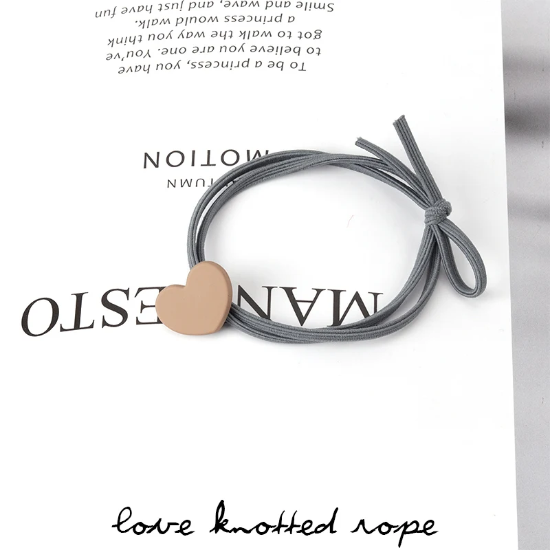 Love models knotted rope girl pure hair accessories Korean version of the color hair ring ladies solid color hair band