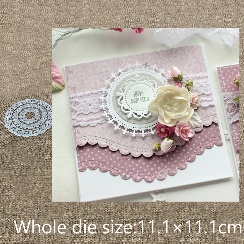 

New Design Craft Metal Cutting Die die cuts 3pcs lace circle decoration scrapbook Album Paper Card Craft Embossing die cuts