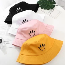 New Fashion Casual Fisherman Hat Hunting Fishing Bucket Hat Cap Lovely Smile Face Sun Protection Cotton Fisherman Hat Men