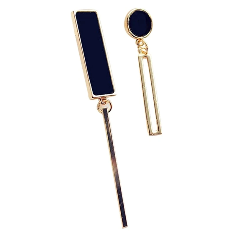 

2019 New Fashion Style Trendy Korean Asymmetry Geometric Earrings Alloy Hollow Rectangle Strip Pandent Mujer Elegant Jewelry