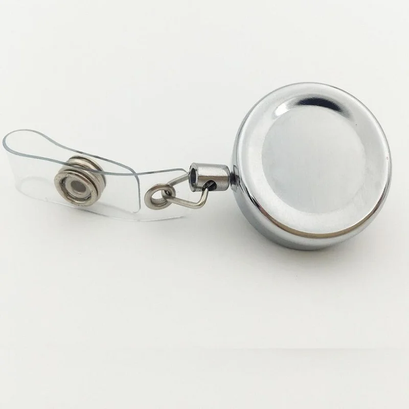

Metal Retractable Badge Reel Key ID Card Clip Ring ID Badge Lanyard Name Tag Card Holder Recoil Reel Belt (Can print logo)