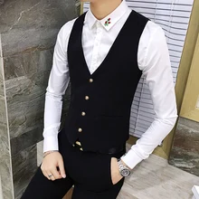 Новая мода Горячая бренд весна мужская повседневная Высококачественная Однотонная легкая верхняя одежда для мужчин тонкий корейский стиль хлопковые жилеты плотной посадки