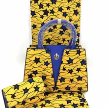 Африканская ткань с восковой печатью, африканская ткань с 2 шт, Женская сумочка, Анкара, ткань для лоскутов, 6 ярдов, хлопок, ткань TN-A1