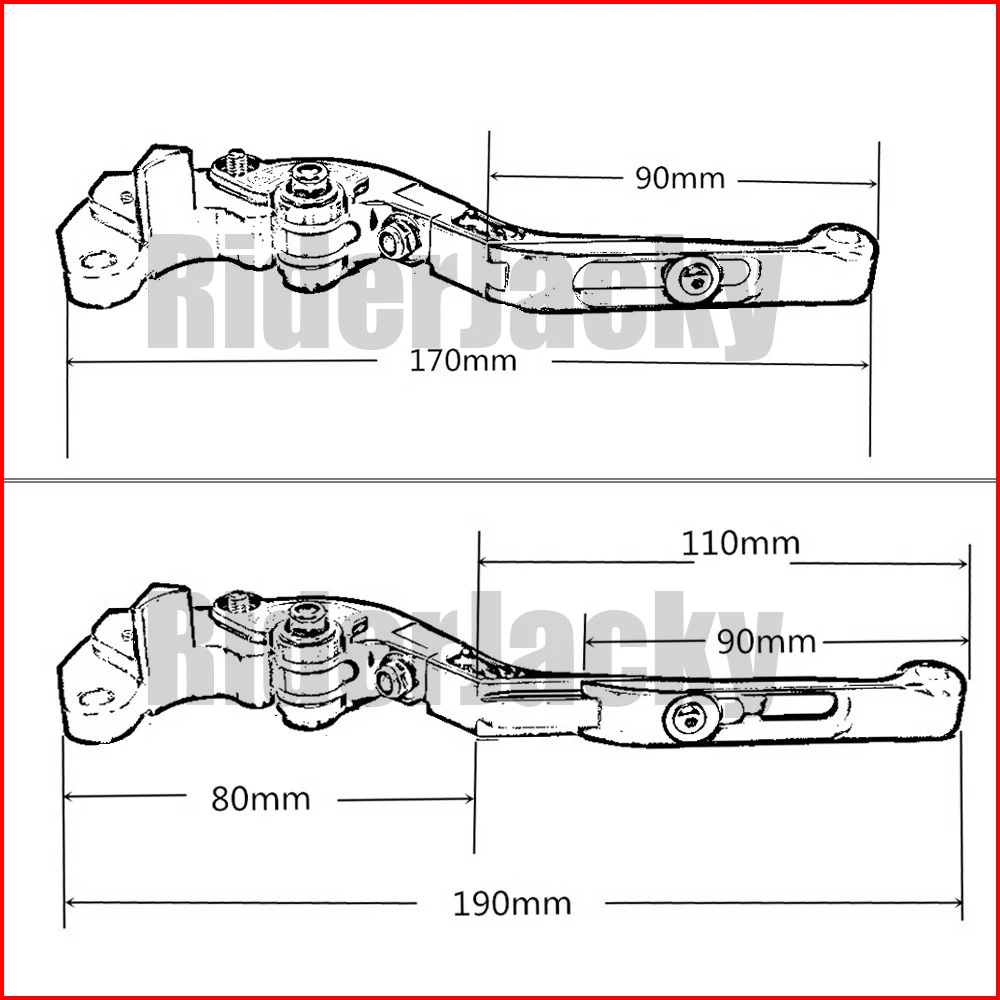 Riderjacky красный+ черный для Yamaha TDM 850 1991-2002 1999 2000 2001 Регулируемая Складная Выдвижная мотоциклов сцепные рычаги