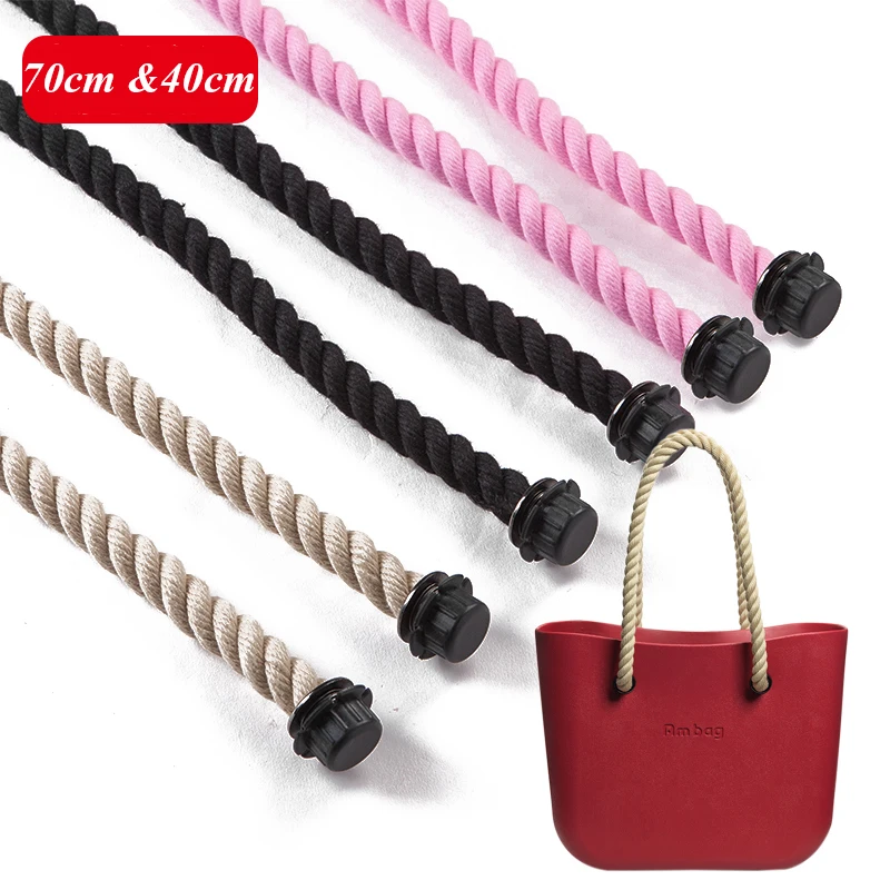 1 pair long short rope handles for Obag AMbag women s bags hemp shoulder bag handbag