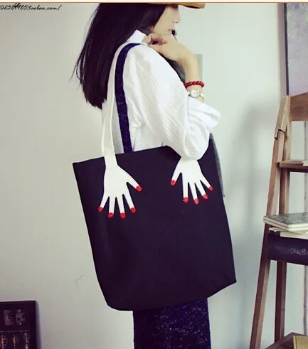 

10 pieces women ladies fashion casual embroider hand finger palm canvas handbags tote shoulder bag 39*41 cm