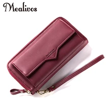 Mealivos Coin Purse PU Leather Women Wallet Purse Wallet Female Card Holder Long Lady Clutch purse Carteira Feminina hot sale women lady long wallets purse female candy color bow pu leather carteira feminina for coin card clutch bag