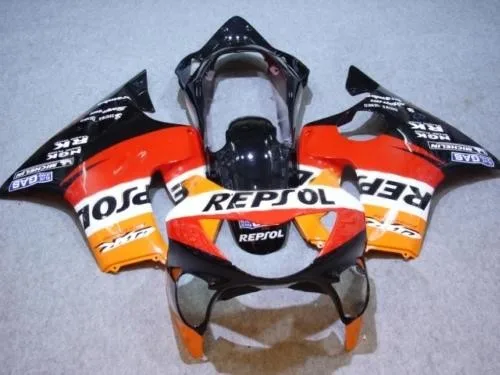 

kits for HONDA CBR 600 F4 fairings 1999 2000 CBR600 99 00 black red REPSOL fairing kit plastic parts-Hey