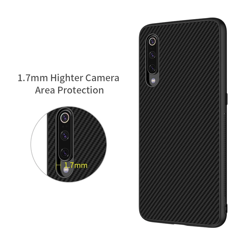 Для Xiaomi Mi9 Чехол Nillkin Синтетическое волокно Углеродистый пластик PP Задняя крышка