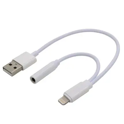 

2 In 1 for Lightning To 3.5mm Earphone Headphone Audio Jack and Charger Adapter for Iphone 7 7 Plus Charge Connector Cable