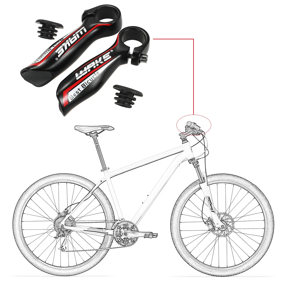 cheap 1 Pair Alumimun Alloy MTB Bar End Mountain Bike Handlebar End Bicycle Cycling Road Bike Parts 22.2MM Bike Bar End