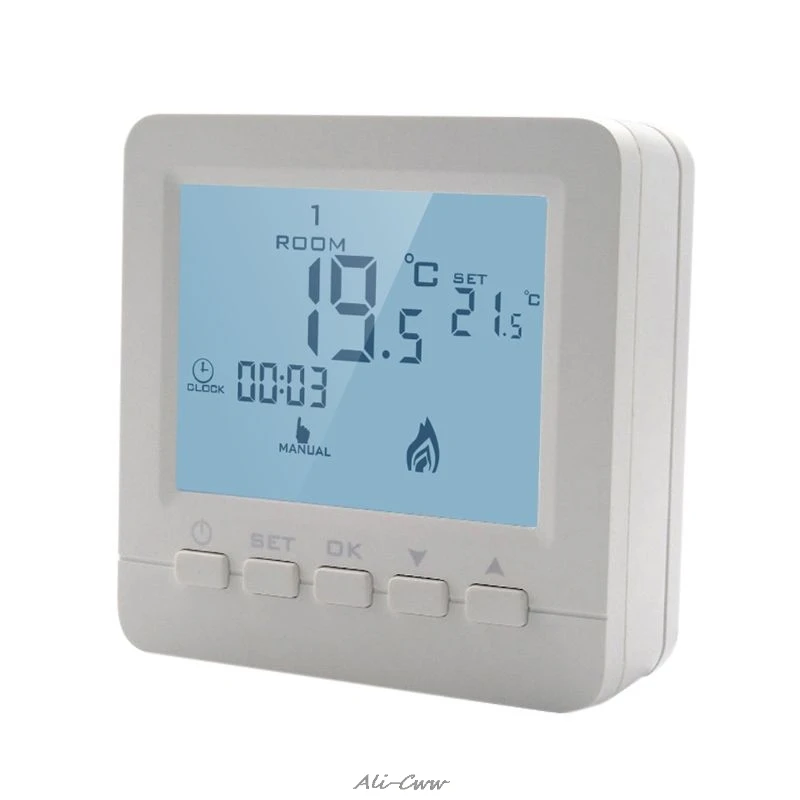 

Gas Boiler Heating Temperature Controller Programmable Thermostat Wall Mounted