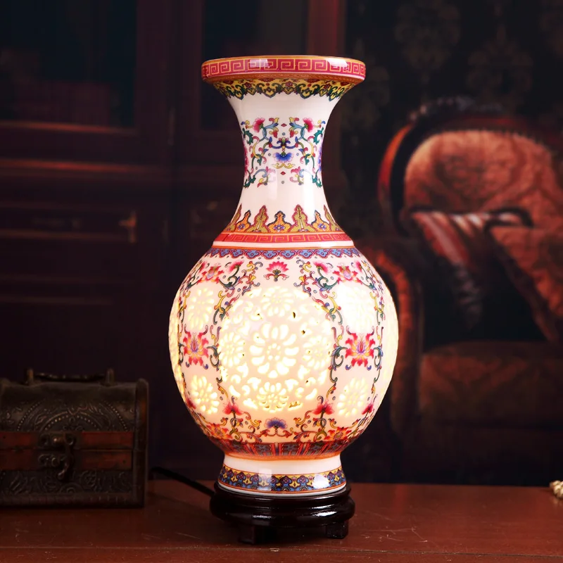 цены Chinese hotel desk lamp ceramic table lamp