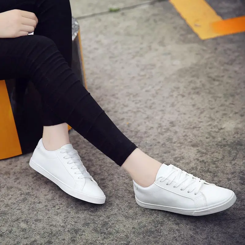 Casual weiße schuhe frau 2019 solide lace-up turnschuhe frauen schuhe mode flache mit student frauen turnschuhe zapatillas mujer Casual weiße schuhe frau 2019 solide lace-up turnschuhe frauen schuhe mode flache mit student frauen turnschuhe zapatillas mujer