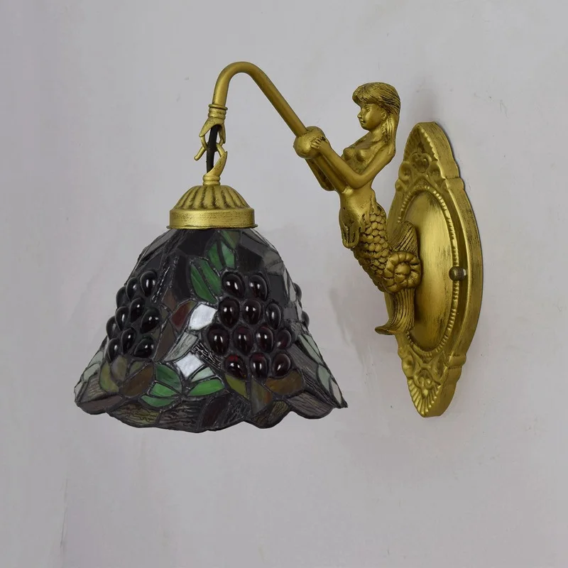 Eusolis винтажные Настенные светильники витражное стекло Arandela Lampe Murale коридор