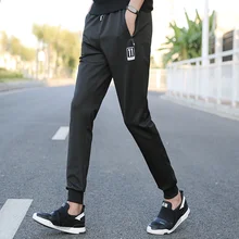 Бренд Весна Осень длинные брюки черные спортивные штаны Мужская высококачественная одежда на шнурке Мужская модная повседневная одежда