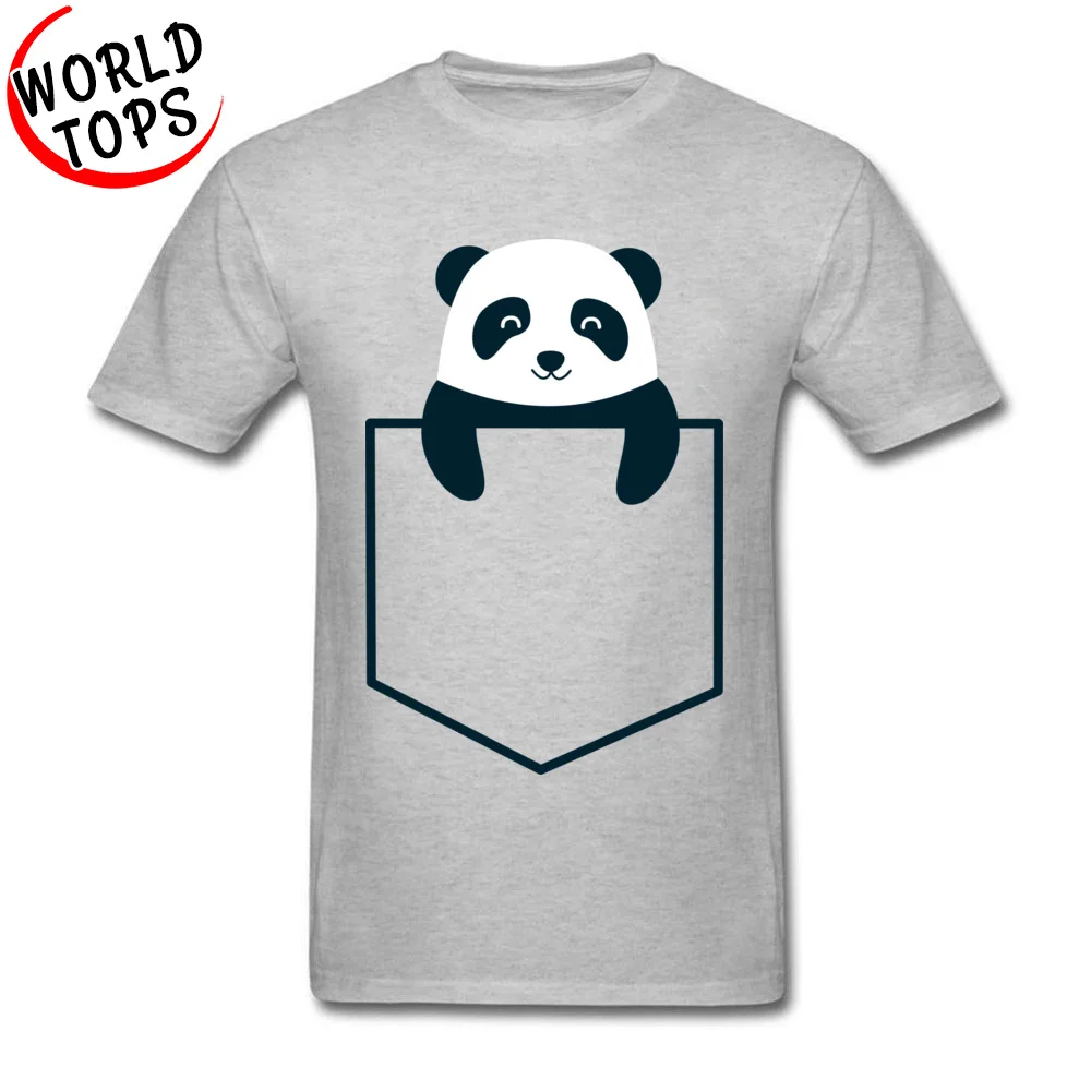 

Gray T-Shirts Kawaii Pocket Panda Plain T Shirt Summer Autumn T Shirt Star Trek Normal Tshirts Youth Man Outfit