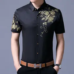 Новое поступление 2017 года для мужчин летние цветочные рубашки для мальчиков Новые Дешевые Высокое качество модные декоративные цветы