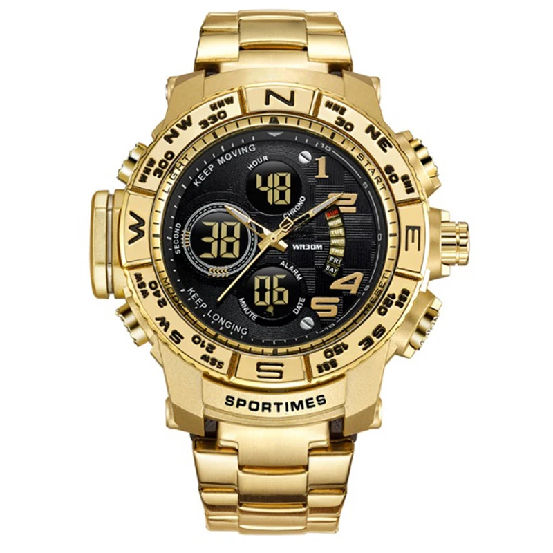 

Men's Watch Golden Steel Band Casual Quartz Watch For Men