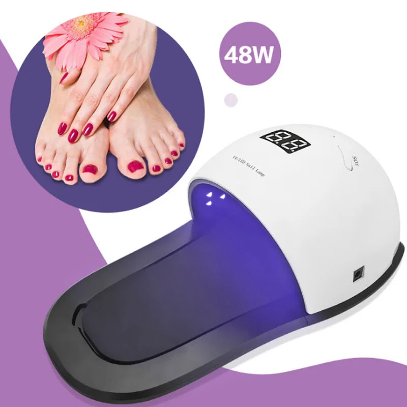 

48W SUN UV LED Lamp 30 LEDS Gel Polish Nail Dryer Curing All UV Nail Polish 365+405nm 30s/60s/99s Timer Set LCD Display
