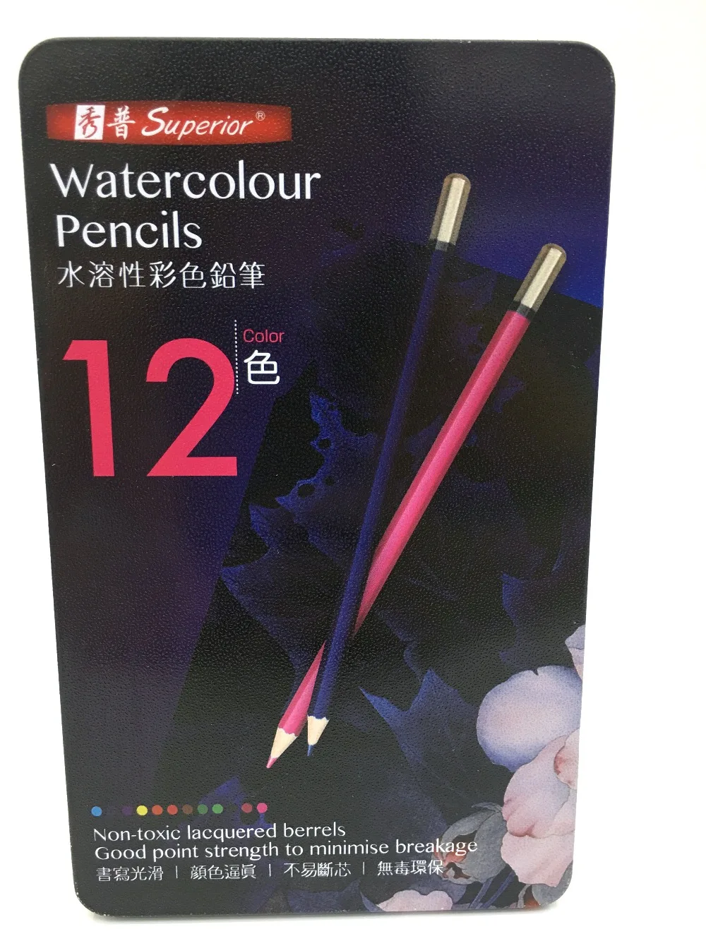 superior Professional grade12 watercolor pencil 3.0MM professional