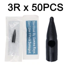 50 шт. 2 и 3 зубца круглые иглы шапки индивидуально упакованные Перманентный макияж иглы Советы для дракона/мозаика/Мерлин/татуировки