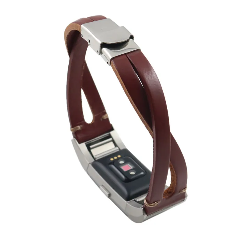 

Replacement Leather Wristband Band Strap Bracelet For Fitbit Charge 2 H35