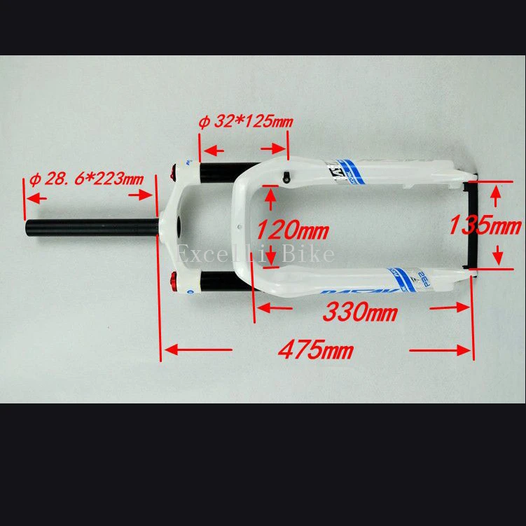 Excelli 20inch Snow Bike Foke Higher Locking Suspension Forks Aluminium Alloy For 4.0 Tire Snow Moutain Bike20 Fat Bicicleta02