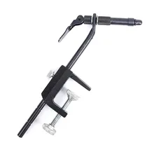 Mounchain Fly Tying Vice Tool Clamp Vise to Beginner Fly Tying Fishing Platform Fly Tying Vise Pedestal Base Fishing Accessories high quality fly tying vise with c clamp black handle steel stainless hard jaws rotary accessories fly fishing tying vice tool